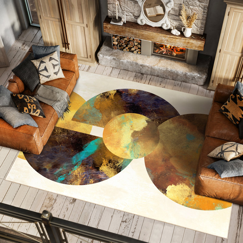 Tapis rectangulaire Divyan avec envers antidérapant
