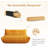 Bean Bag Chair, Oversized Loveseat Fireside Chair for Adults, 2 Seater with Memory Foam Filled, Lazy Sofa Lounge Floor Sofa for Living Room, Bedroom, Office, No Assembly Required. (Yellow)-119243958-119243967