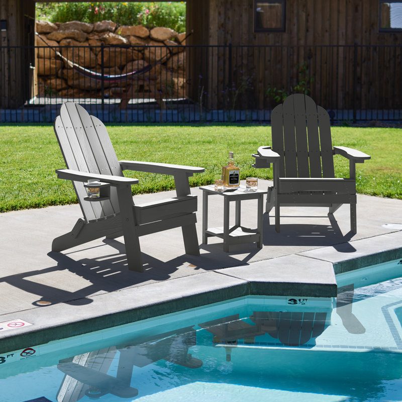 Chaise Adirondack pliante Emerico, Gris