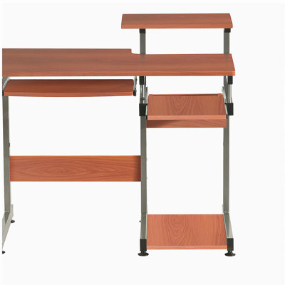 Bureau d'ordinateur complet avec grain de bois