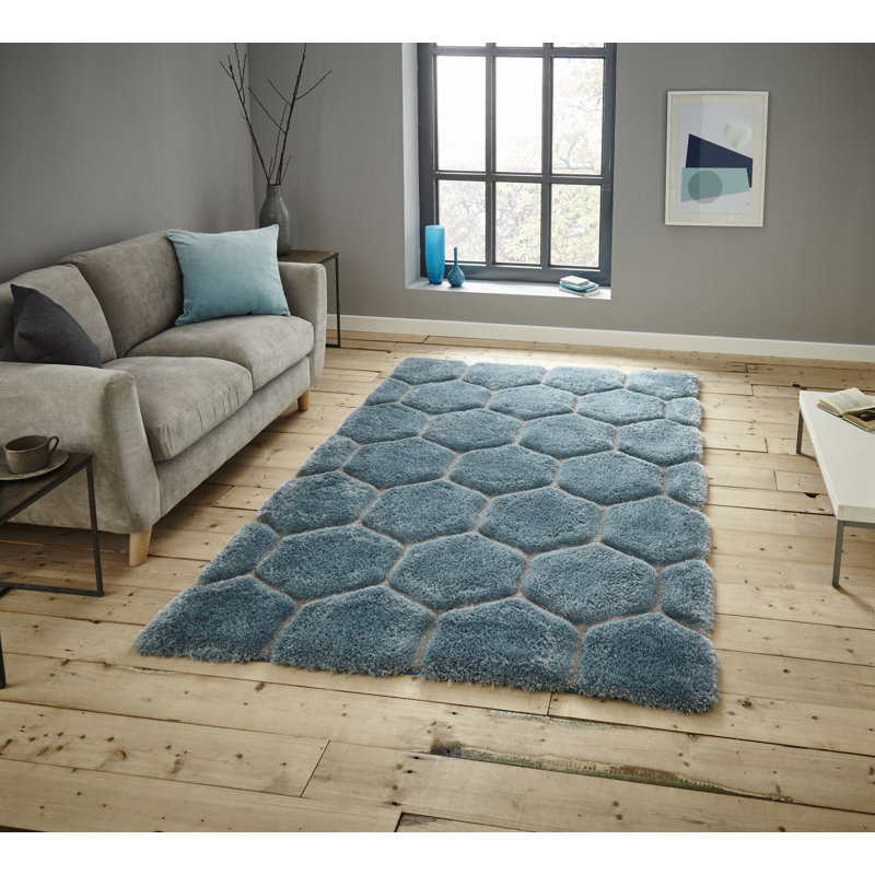 Fontelle area rug Hand Tufted Rectangle Blue, Rectangle 120 x 170cm