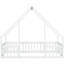 Lit de garde-corps simple blanc avec conception en forme de maison - matériau de pin durable pour une clôture de sol paisible, garde-corps en bois élégance-2107977616