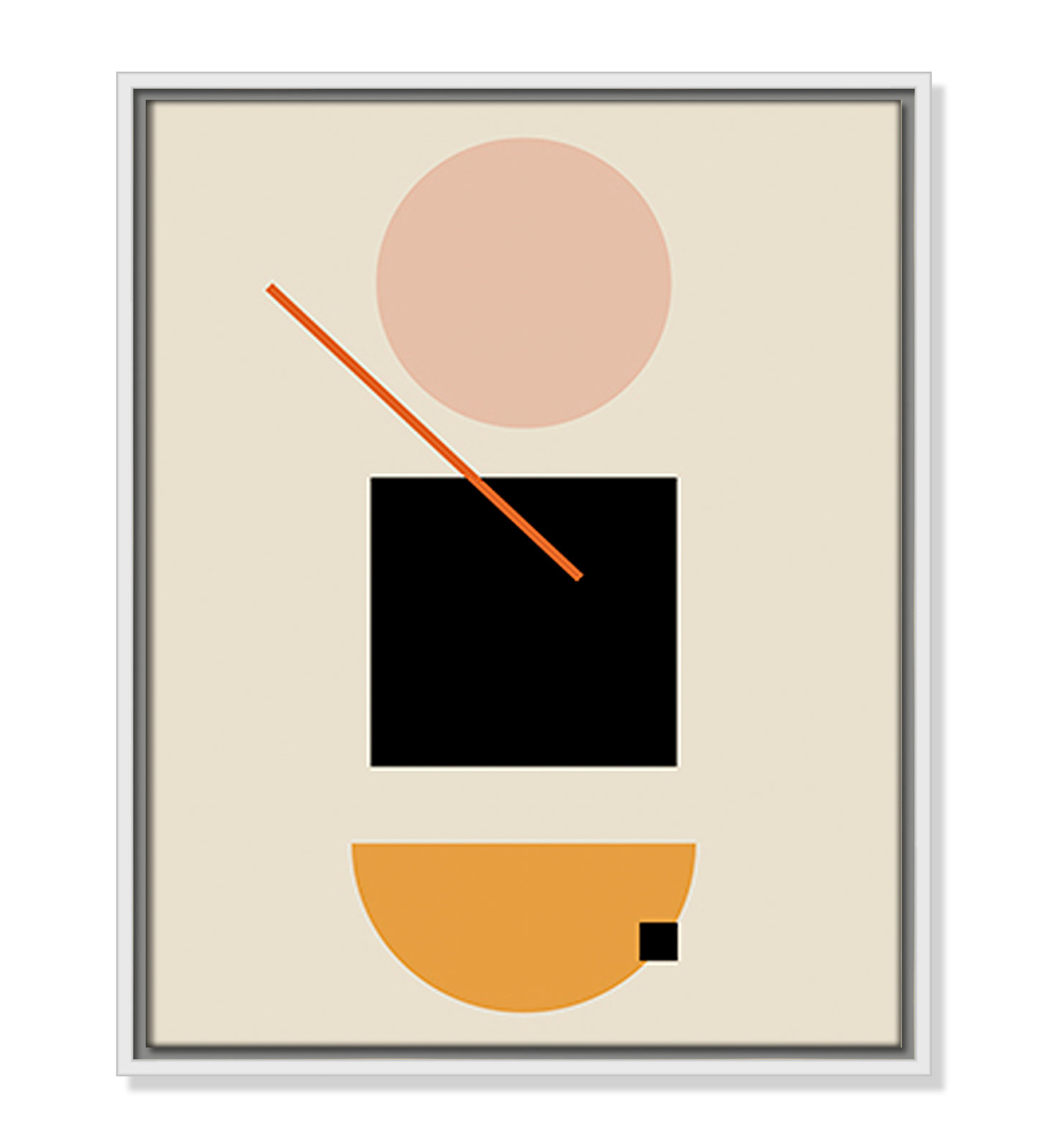 Simple Shapes Print, 21.5" H x 17.5" W x 2" D, White Framed