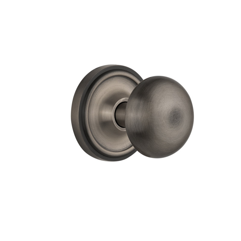 Rosette classique avec bouton de porte New York, Étain antique, 2-3/8 po