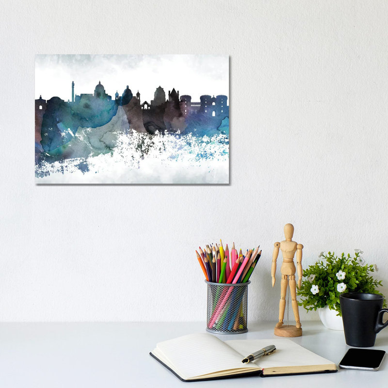 Naples Bluish Skyline by WallDecorAddict - Wrapped Canvas Gallery-Wrapped Canvas Giclée, 20.32 cm H x 30.48 cm W