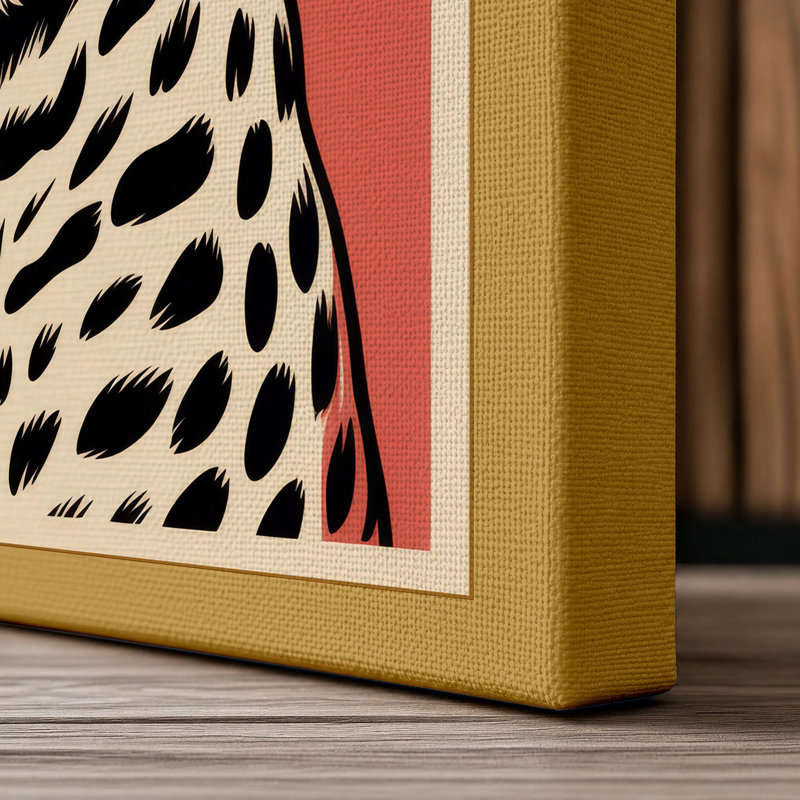 Leopard Forward Graphic - Wrapped Canvas, 36x24 - 91.4 x 61.0 cm, Ochre Border