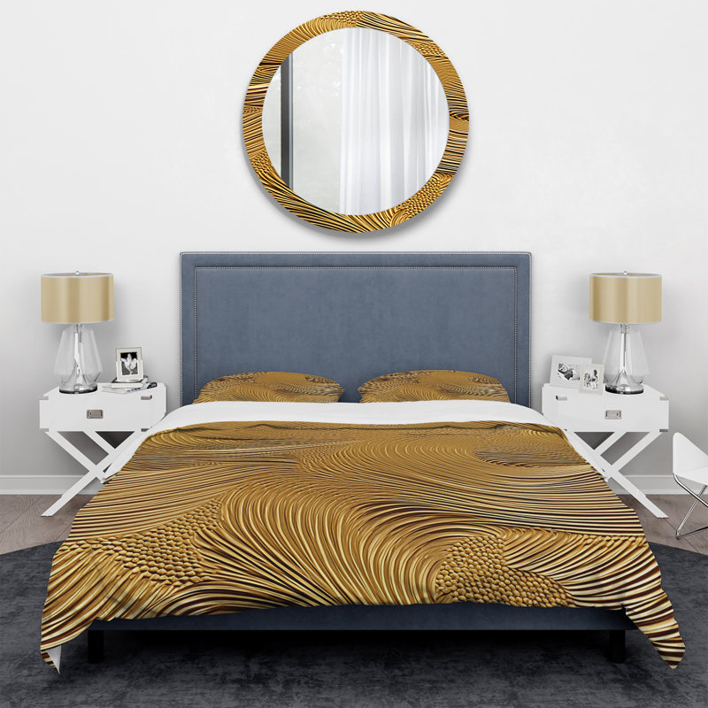 Ensemble de housse de couette Golden Feathers Serenity II - Feathers, Housse de couette pour très grand lit et 2 très 