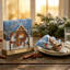 Paquet de 20 serviettes de table bonhomme de neige à 3 plis avec cadeaux - ensemble de 6