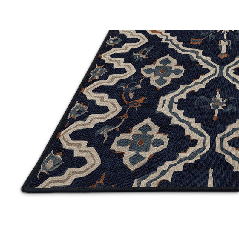 Machine Washable Gray Area Rug, Rectangle 7' x 9'