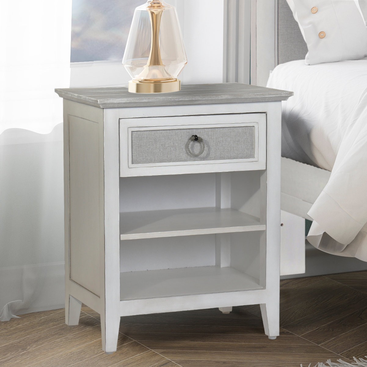 Rosecliff Heights Juliet White Washed Solidwood Coastal 1 - Drawer ...