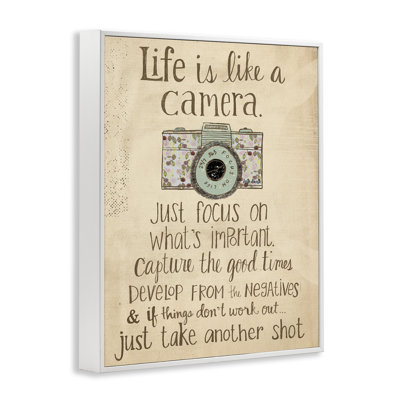 «Life Is Like a Caméra», reproduction d'art textuel