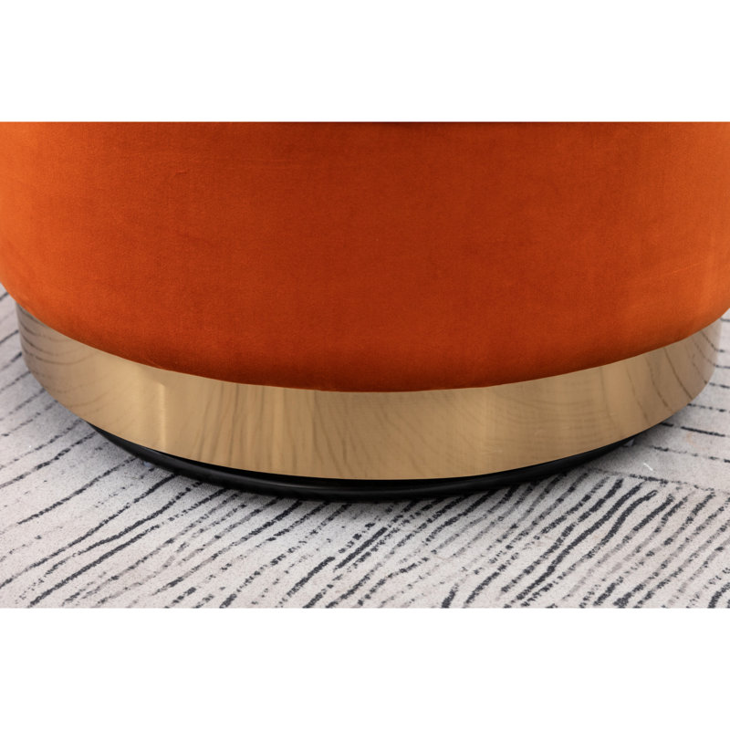 Fauteuil pivotant en velours orange - siège au design moderne et confortable