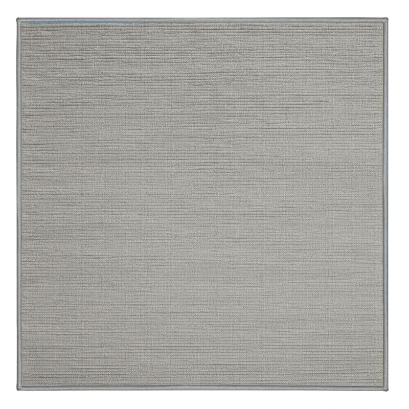 Tapis gris uni lavable à la machine, Carré 6 pi