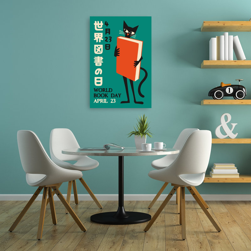 Reproduction d'art rétro chat rétro, H 36 po x l 24 po