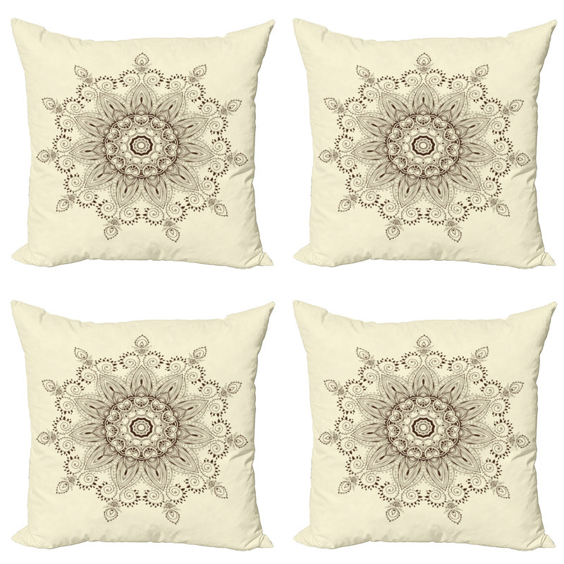 Ensemble de 4 coussins décoratifs décoratifs Ambesonne Lotus, 18" x 18"