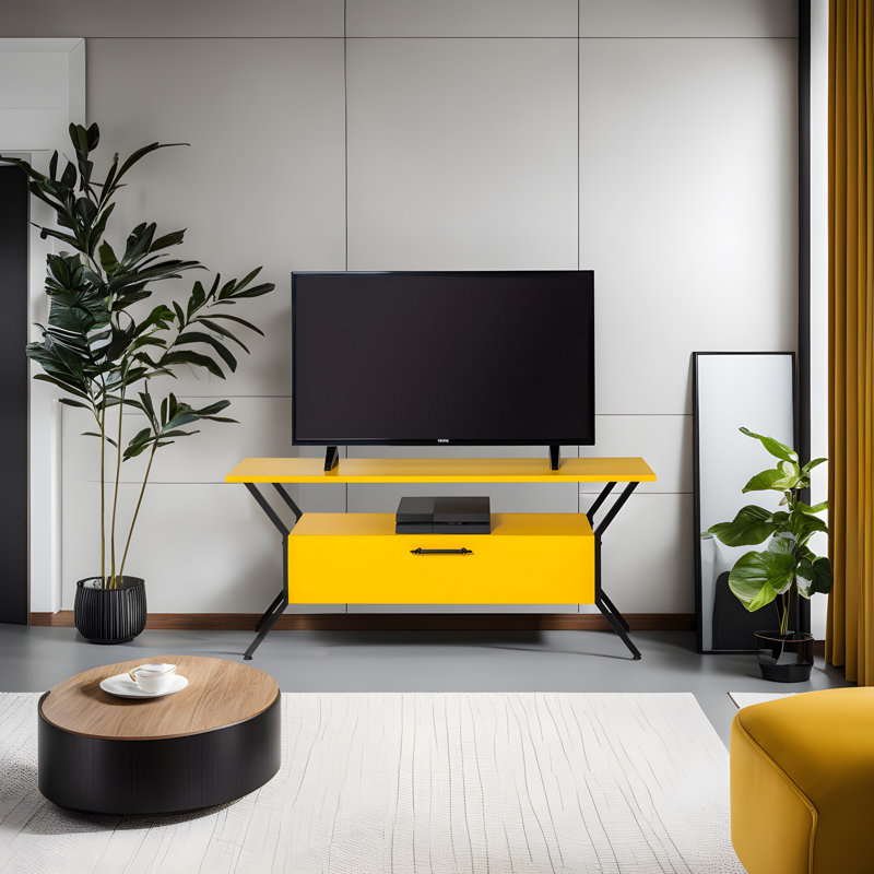Alburnett TV Stand, Yellow/Black