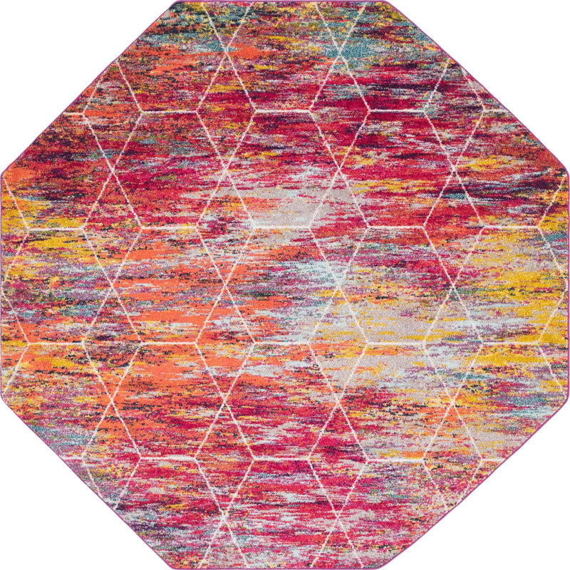 Geometric Indoor Rug, Octagon 7'10" x 7'10"