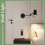 1‑Light Black Swing Arm Sconce