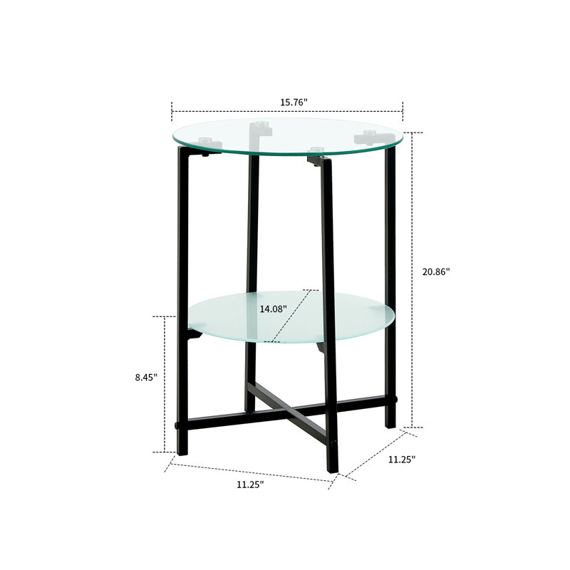 Brayden Studio® Modern Minimalist Design Set Of Two Round Metal End ...