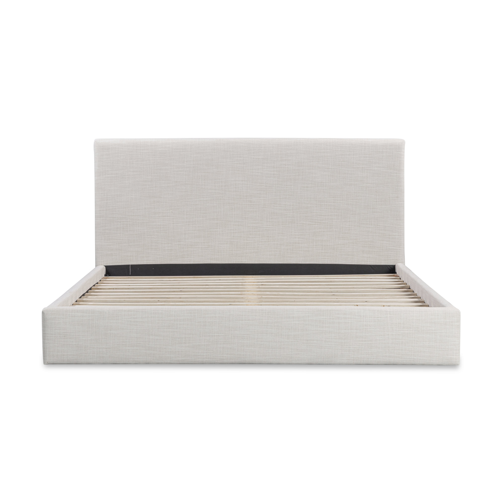 Nordic Upholstered Bed, King, White Linen