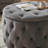 Oval Button Tufted Ottoman, Upholstered Floor Ottoman, 250 lbs Weight Capacity, Grey