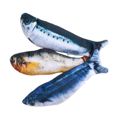 3-Piece Battery-Powered Flopping Fish Cat Toy Set