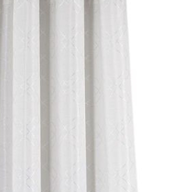 84" Linework Textured Window Curtain Panel, White