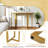 Console Table 42'' Modern Faux Marble Entryway Table w/ Geometric Metal Frame White-58444555