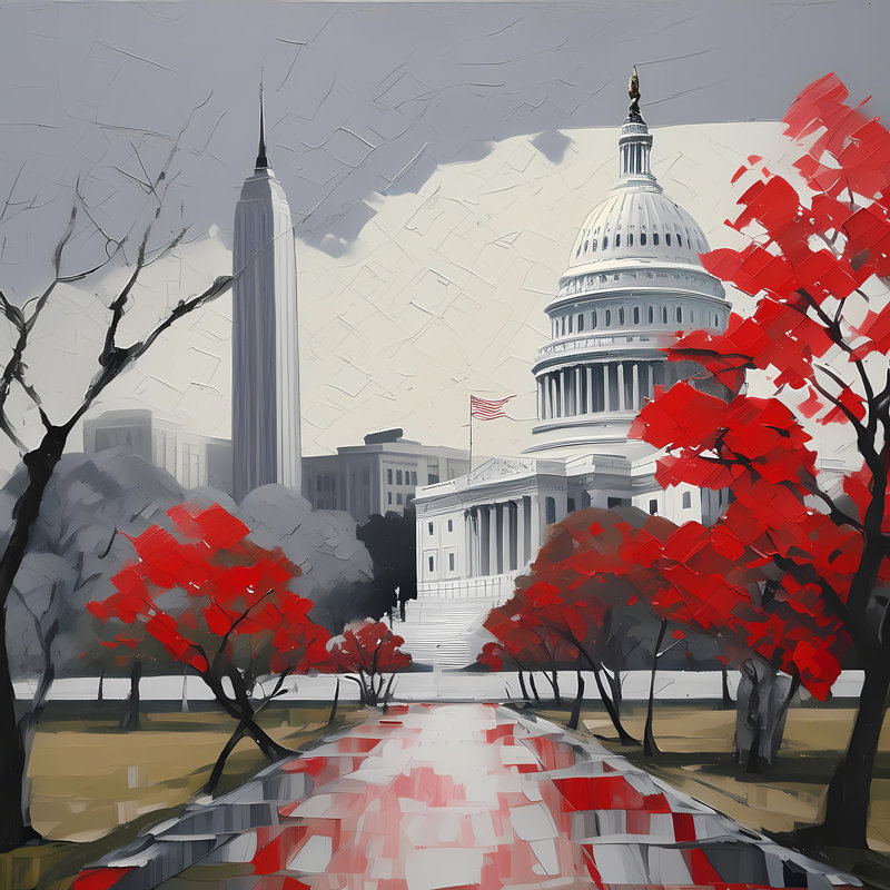 Road To The Capital, 30" H x 30" W
