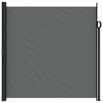 WALPLUS Retractable Side Awning Anthracite 200 x 500 cm Outdoor Garden Privacy Screen Divider