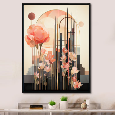 «Rose rose», art nouveau sur toile