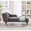 Chaise longue moderne en velours gris avec surface à griffes - structure stable