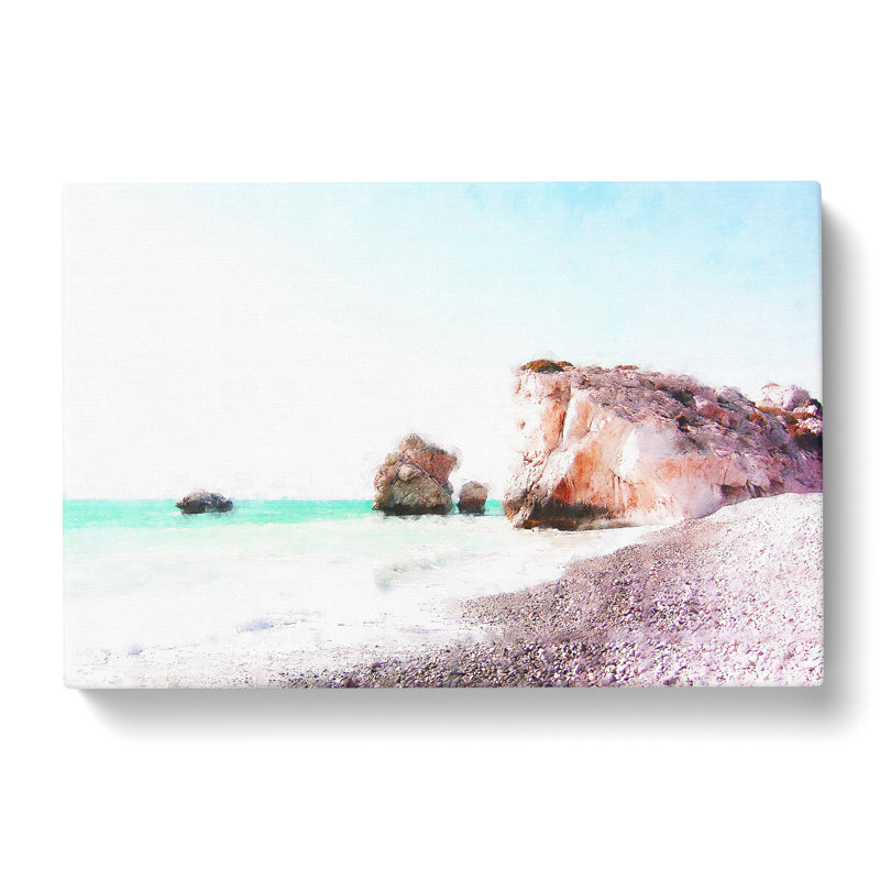 White Sand Beach in Cyprus - Wrapped Canvas, 40cm H x 60cm W x 3cm D
