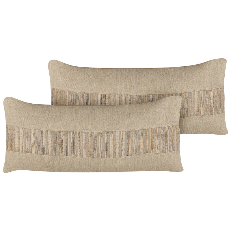 LUINA Beige Rectangular Lumbar Cushion