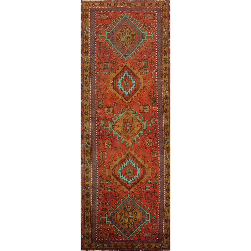 Tapis de couloir traditionnel en laine rétro 3 x 10