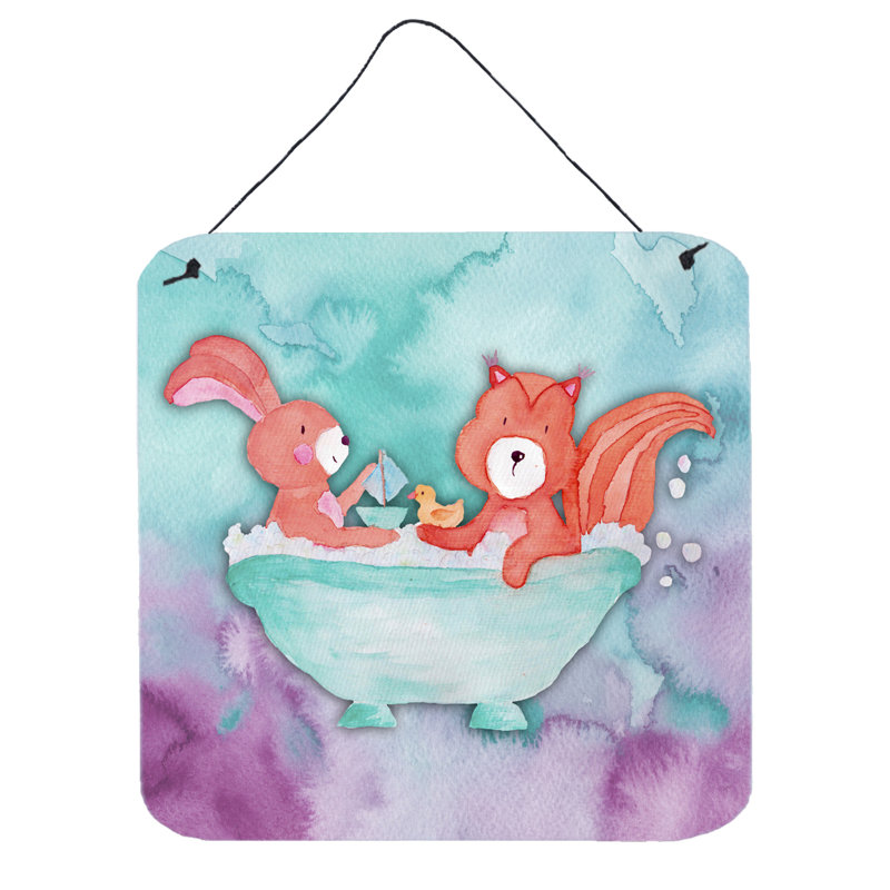 Décoration murale lustrée et bain de bain écureuil