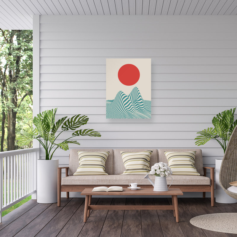 Little Dean  Red Sun Dune Outdoor  Canvas, H 35 po x l 47 po