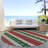 Machine Washable Indoor/Outdoor Christmas Reindeers Xhevrie Red Rug-1003447332