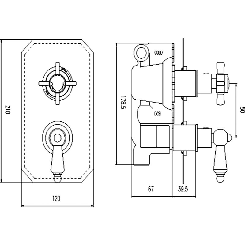 Esser Double Concealed Thermostatic Shower Valve