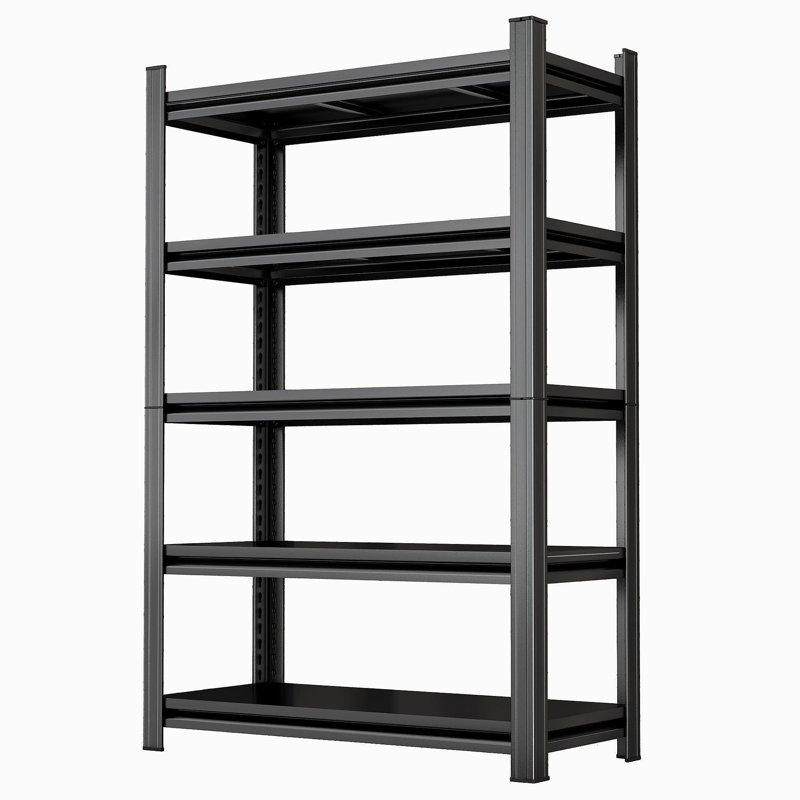 Étagère de rangement à 5 niveaux, étagère réglable en métal 2200 lb, noir, nécessite un assemblage
