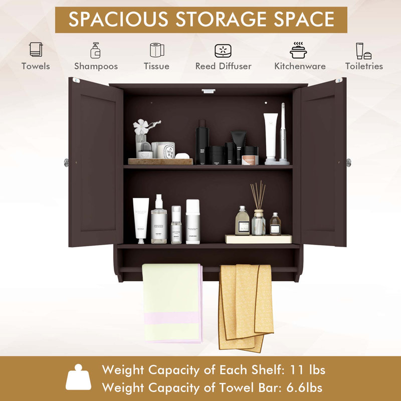 Kenseth Bathroom Cabinet, Brown