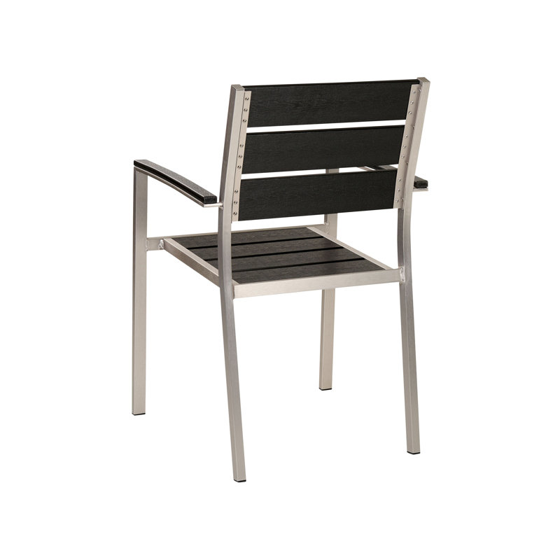 Wolfsburg Stacking Patio Dining Armchair, Silver/Black