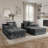 78.8" Oversized Boneless Loveseat Chaise Lounge, Convertible Sleeper Sofa Bed, No Assembly - Volcanic Ash, Corduroy-1007607185-1021317252-1021317260