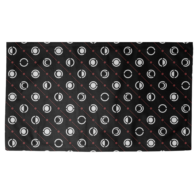 Tapis décoratif des phases de lune noires, Rectangle 5 pi x 7 pi
