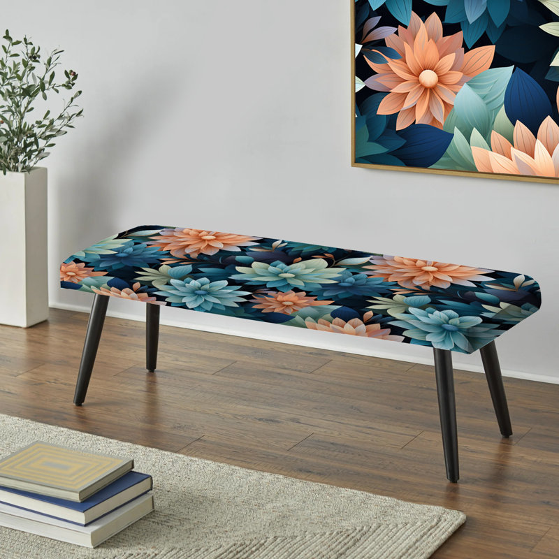 Mindful Awesome Mediation I - Banc rembourré floral noir