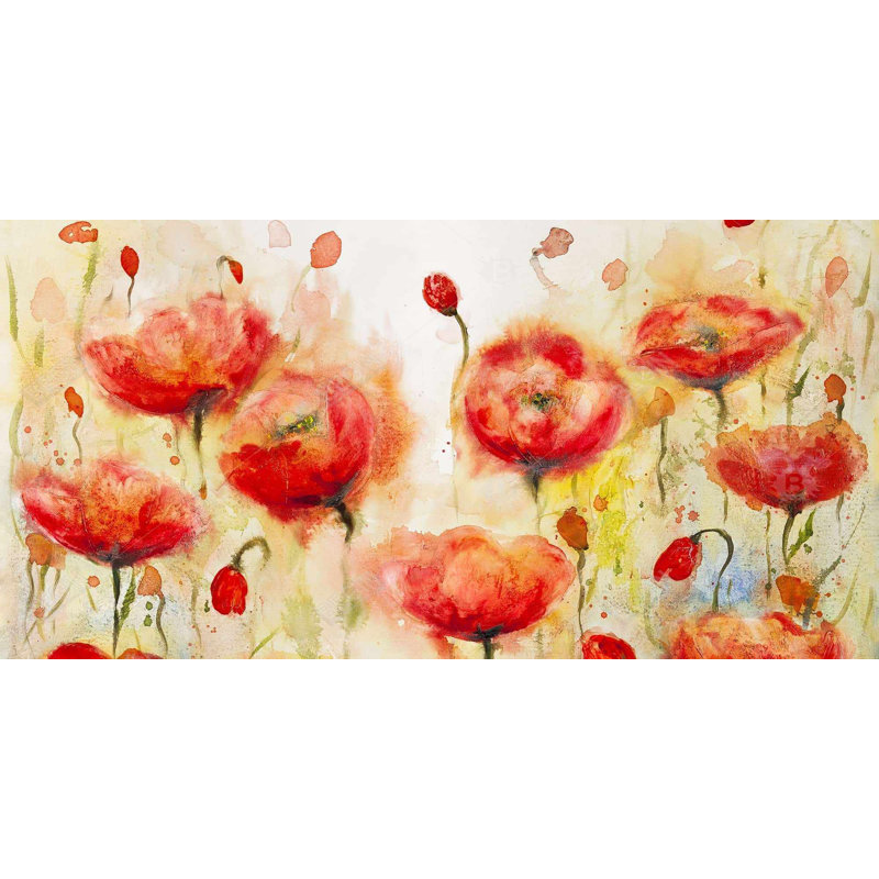 Red flowers garden - 15.75"x31.50" Desk mat
