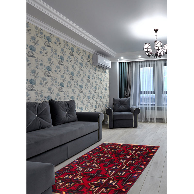 Tapis rouge foncé Dequita 2 pi 10 po x 4 pi 7 po