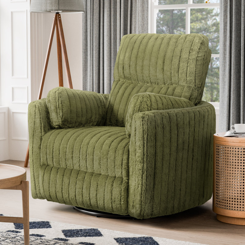Spinelli Chenille Power Swivel Glider Recliner, Green