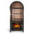 37" W Arch Bookcase with Electric Fireplace