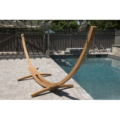 Vivere 15' Shirely Stable Solid Pine Arc Hammock Stand (450 lb Capacity)